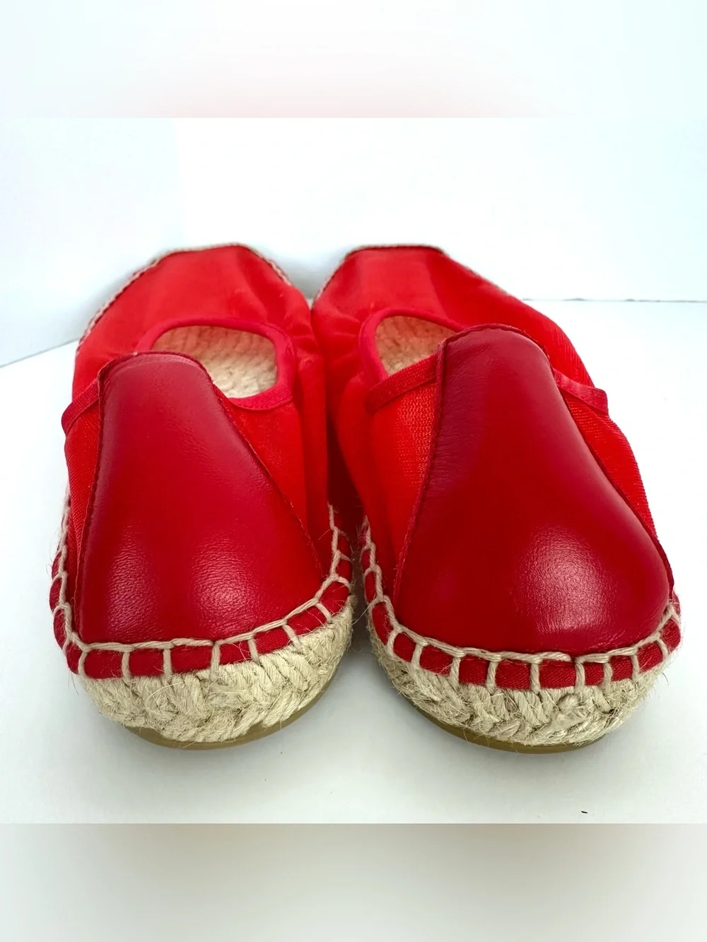 J.Crew Made in Spain Espadrille Flats in Vintage Red Mesh | 9 | NWT